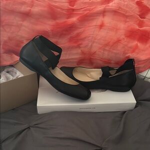 Jessica Simpson Black Flats with Ankle Strap